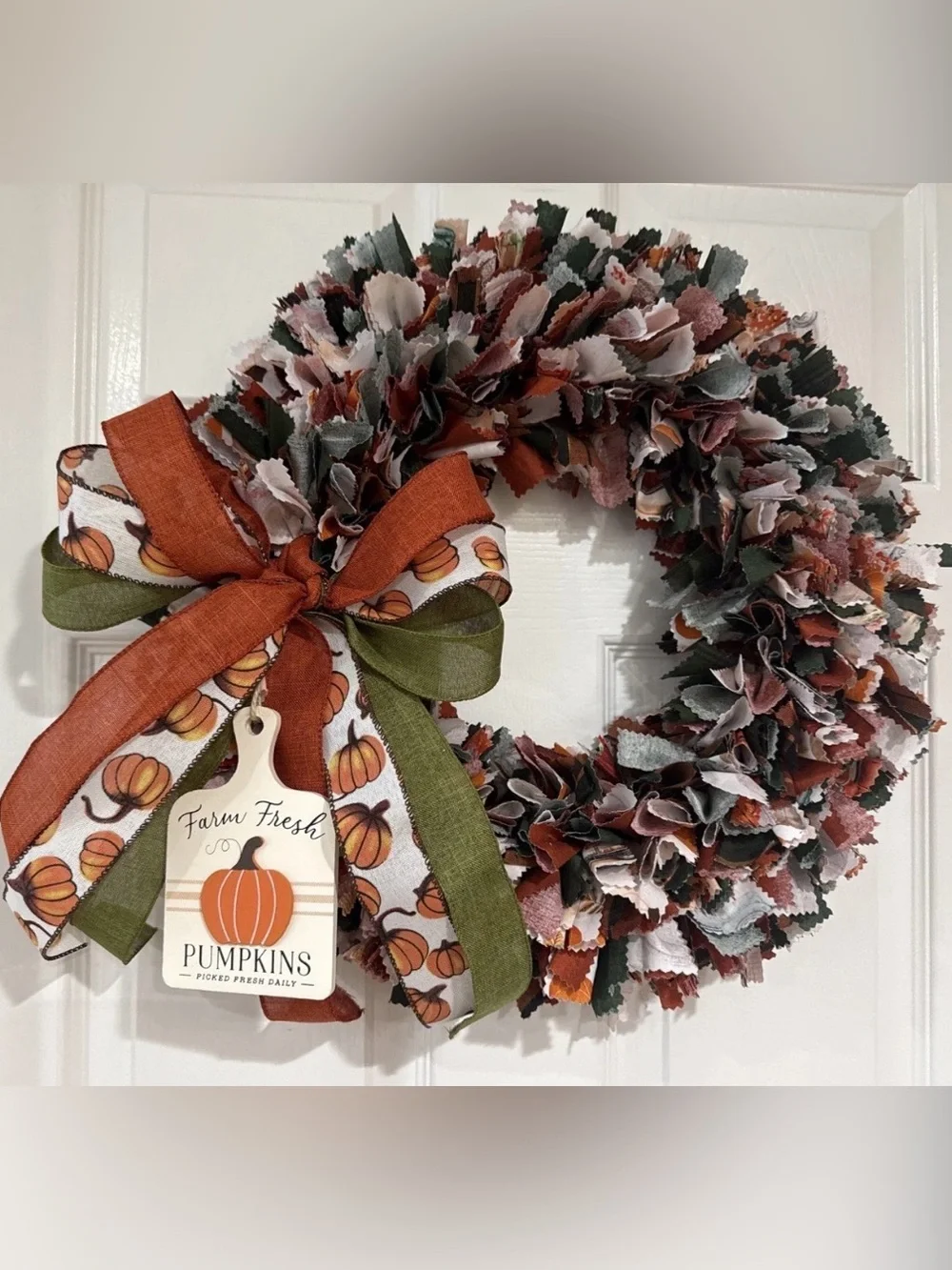 Handmade Rag Wreath FALL 